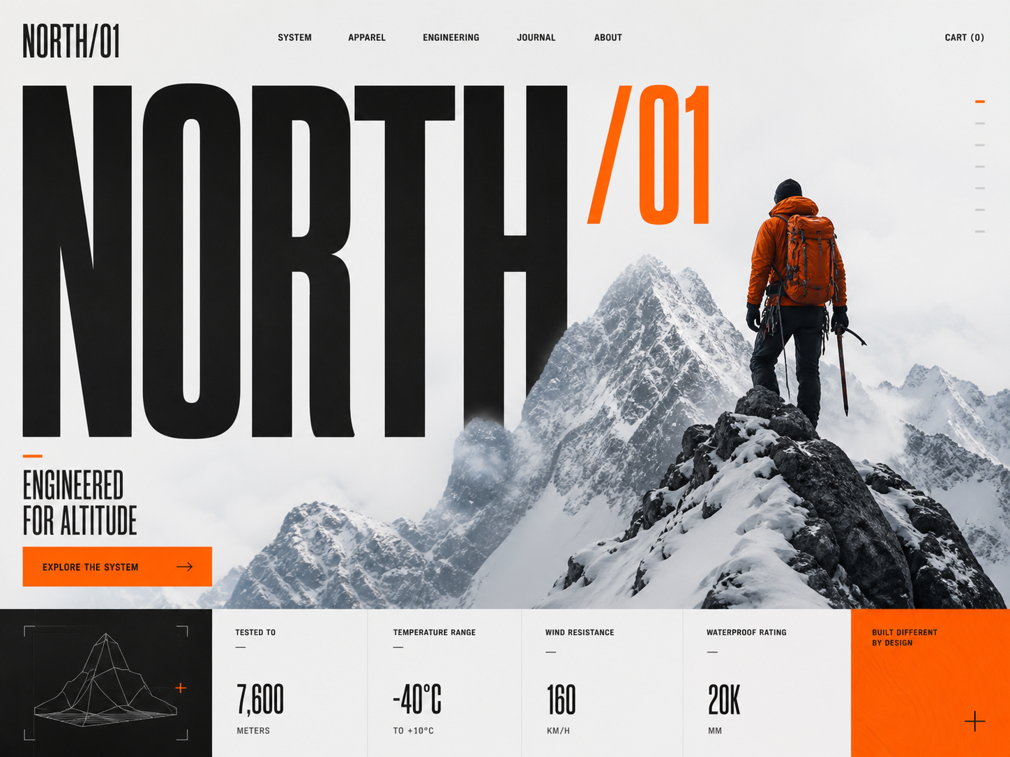 NORTH/01 alpine performance website concept