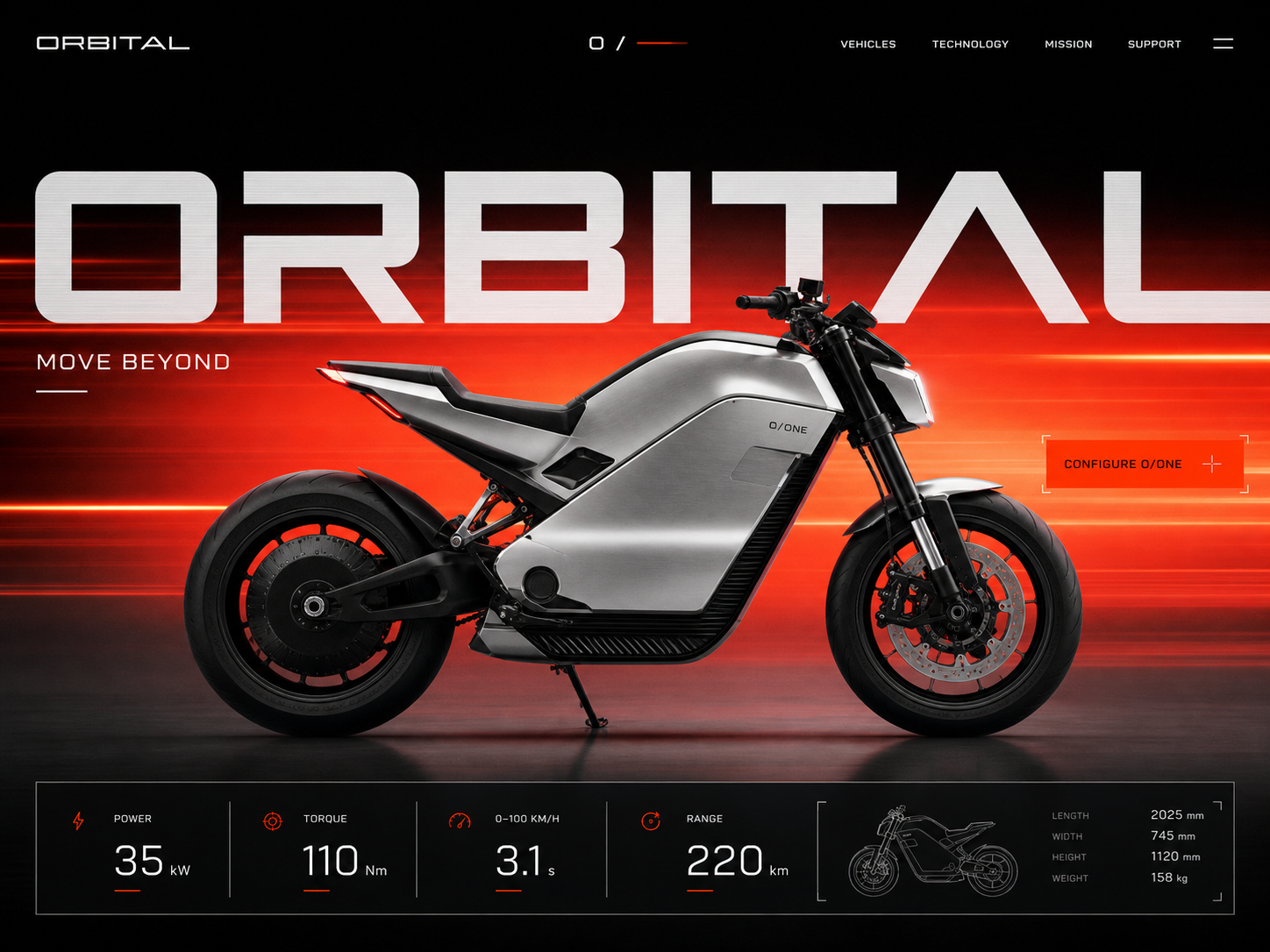 ORBITAL electric mobility website concept